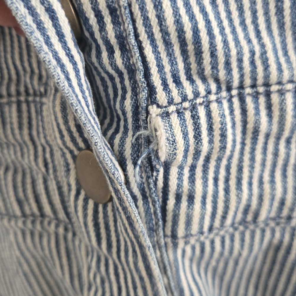Striped Strapless Denim Mini Dress - Picture 2 of 5